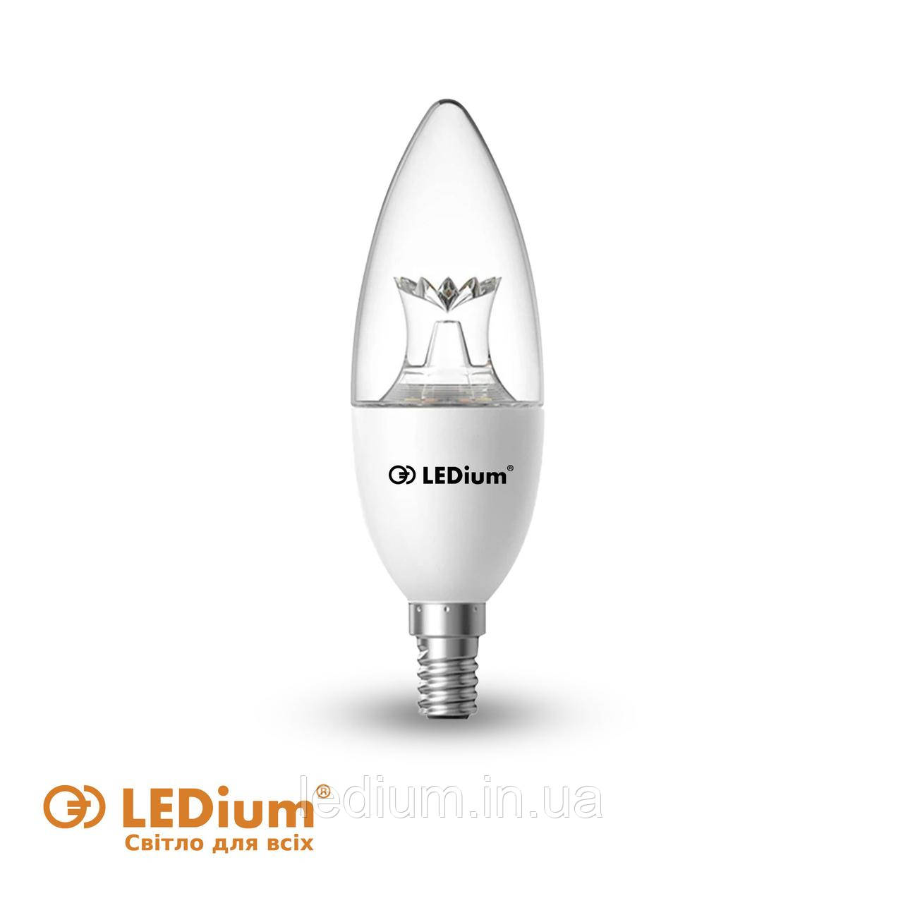 Лампа світлодіодна LEDium Свічка CRYSTAL 11 Ватт Е14 С37 4100K