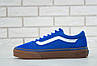Чоловічі кеди Vans Old Skool Blue Ванс Олд Скул сині з коричневою підошвою Унісекс Вьетнам текстиль, фото 8