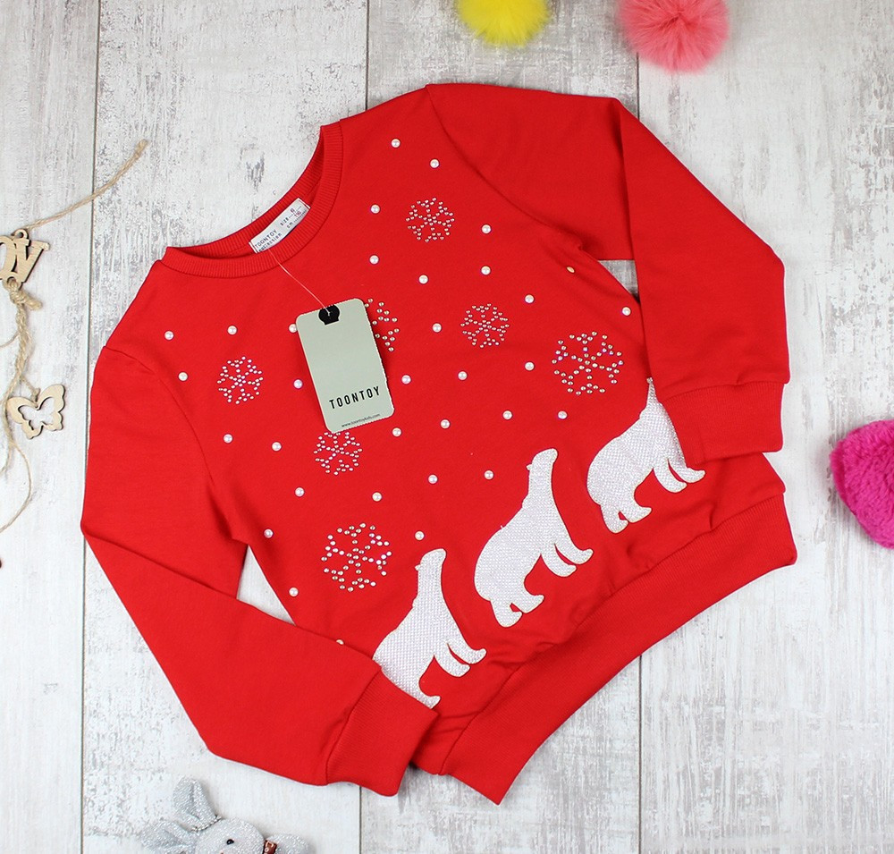 Джемпер для дівчаток новорічний, фото 1