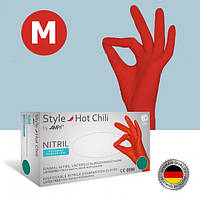 Перчатки нитриловые красные, AMPri Style Hot Chili 4г, (100 шт) M