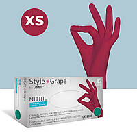 Перчатки нитриловые бордовые, AMPri Style Grape 4г, (100 шт) XS