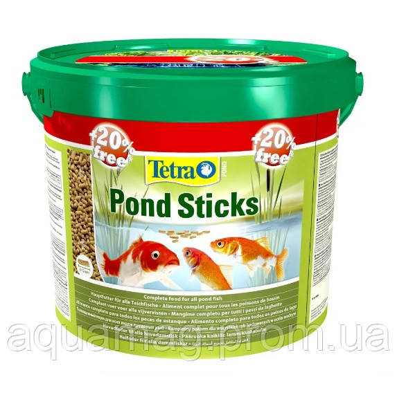 Корм для прудовых рыб TetraPond Sticks - 10л+2л/1440 гр (основное питание для комет, золотых рыб, карпов кои) - фото 1 - id-p108892205