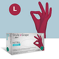 Перчатки нитриловые бордовые, AMPri Style Grape 4г, (100 шт) L