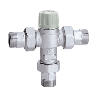 Змішувач термостат 3/4" Caleffi 30-50°C із зворотними клапанами Kv=1,85 m3/h (521713)