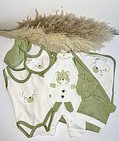 Набор для новорожденных малышей, бело-зеленый, 7в1 55