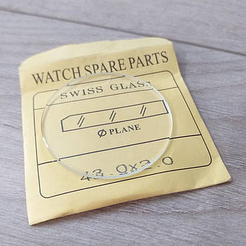 Лінза кругла Watch spare parts Swiss glass 43.0*2.0 мм (KG-7371)