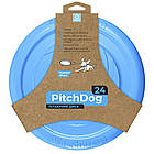 Тарілка (24 см) для тренувань та апортування собак PitchDog, Блакитна / Літаючий диск-фрісбі для собачок, фото 7