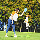 Тарілка (24 см) для тренувань та апортування собак PitchDog, Блакитна / Літаючий диск-фрісбі для собачок, фото 5