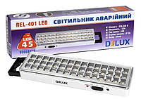 Аварийный светильник DELUX REL-401 3,7 V1,5Ah 45LED 3W 230x65x30мм (90016959)