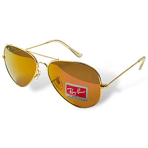 Сонцезахисні окуляри R-B Aviator Краплі RB3025 Золото Дзеркальний