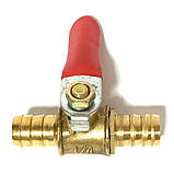 Кран кульовий латунь на шланг 10 мм, фото 4