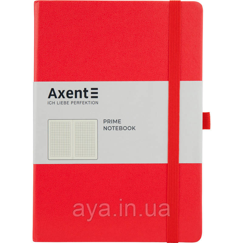 Блокнот Axent Partner Prime (середній + / 145х210мм, у клітинку, червоний)