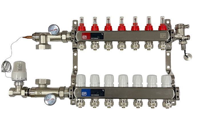Купить Коллектор для теплого пола в сборе на 7 контуров EUROPRODUCT ...