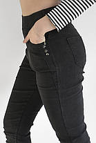 Джинси жіночі скіні Джегінси Ластівка у великих розмірах 6XL-8XL Чорний колір, фото 3