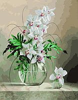 Алмазна картина-розфарбовка Орхідеї у вазі melmil