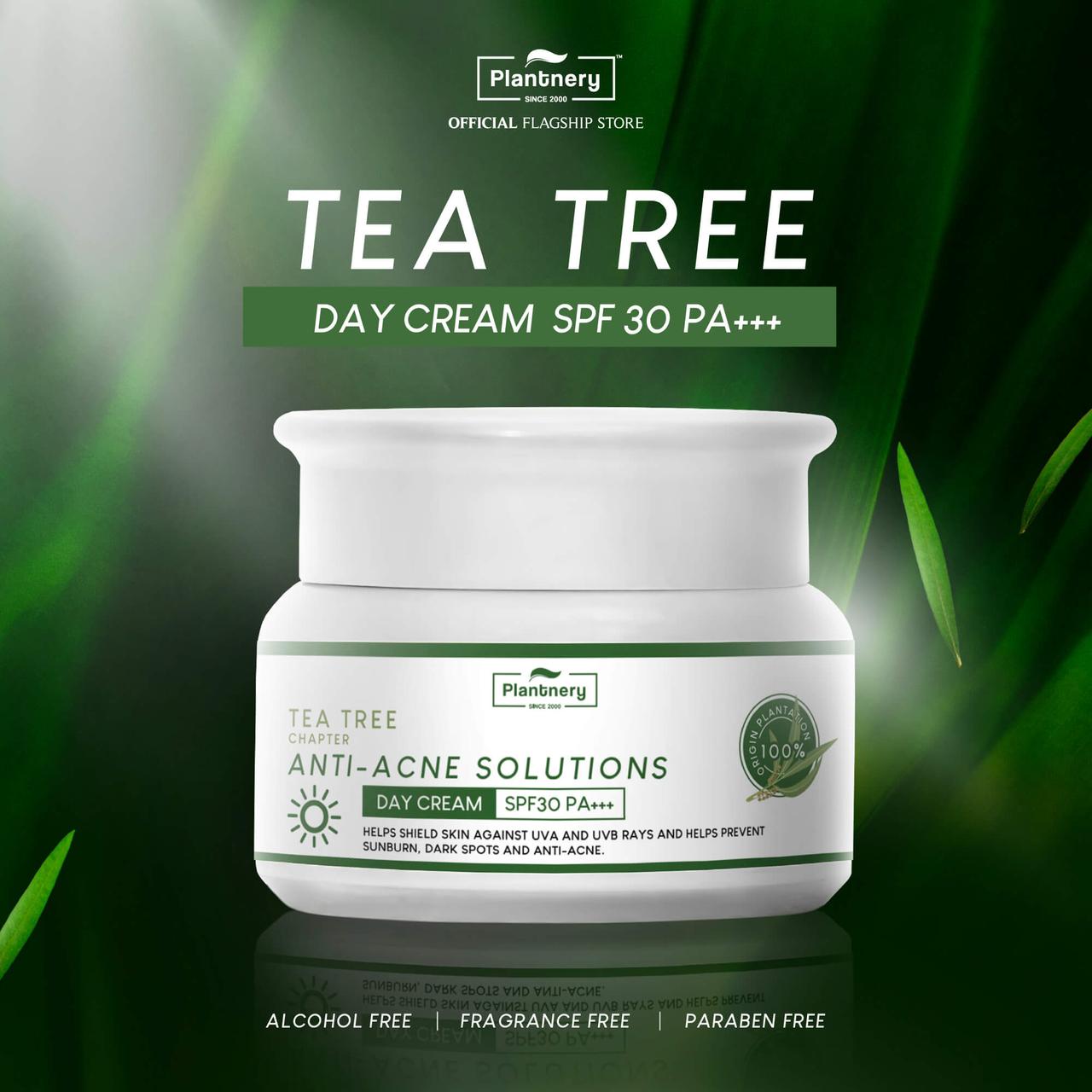 Натуральний крем для обличчя Plantnery Tea Tree SPF30 PA+++ денний для проблемної чутливої шкіри, 50 г