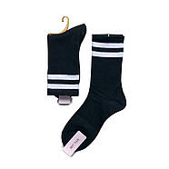 Чорні високі жіночі шкарпетки з полосками Шугуан, фото 2