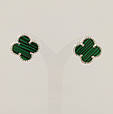 Срібні сережки "Клевер" з малахітом 22311494334, фото 5