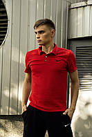 Мужская футболка Поло Nike красная хлопковая летняя | Тенниска Найк спортивная на лето (My)