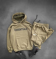 Мужской спортивный костюм ESSENTIALS оливковый молодежный с капюшоном | Комплект мужской худи и штаны (My)