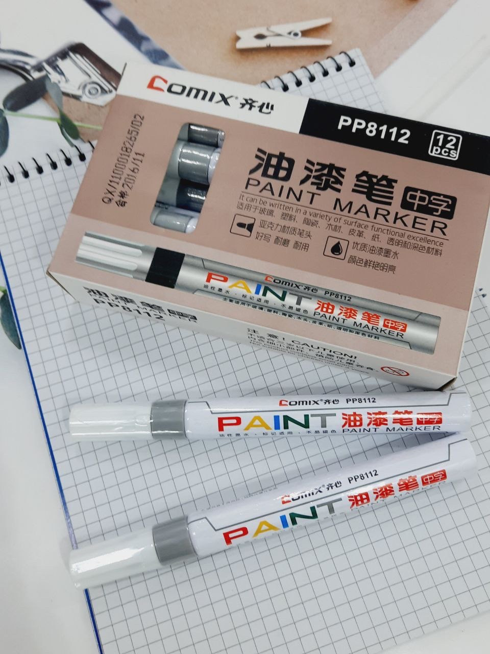 Маркер фарба промисловий Paint серебно