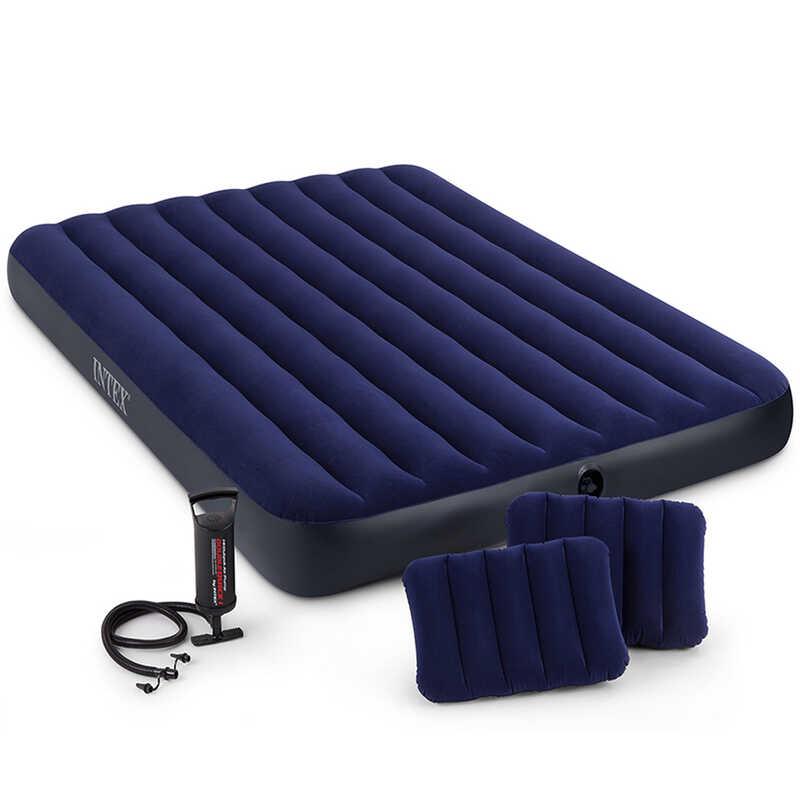 Купить Надувной двухместный матрас с двумя подушками и насосом Intex ...