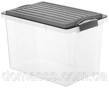 Ящик для зберігання з кришкою Rotho Compact A4 19L сірий