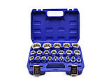 Набір 21шт. 12 гранних торцевих головок 1/2 Gear Lock 8-36мм. CrV 50BV30 Geko G13547, фото 3