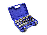 Набір 21шт. 12 гранних торцевих головок 1/2 Gear Lock 8-36мм. CrV 50BV30 Geko G13547, фото 4