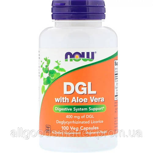 Купить Лакрица и алое вера Now Foods DGL with Aloe Vera 400 мг 100 ...