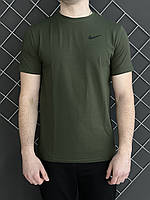 Мужская футболка Nike хаки хлопковая летняя | Тенниска Найк спортивная на лето (My)