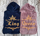 Парні халати з вишивкою "King & Queen", фото 2