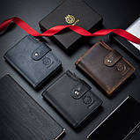 Чоловічий гаманець із натуральної шкіри. Шкіряний гаманець чоловічий портмоне зі шкіри Коричневий, фото 5