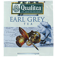 Чай черный пакетированный Qualitea Earl Grey с бергамотом 100 пакетиков