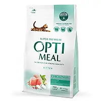 Сухий корм OPTIMEAL Super premium  для Кошенят з Куркою 700 г ОПТИМИЛ