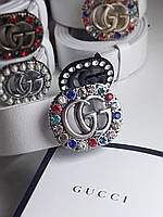 Кожаный ремень Gucci Гучи 4 см, ремни с логотипом, брендовые ремни