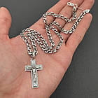 Чоловічий срібний комплект з чорнінням 925 проба хрестик з ланцюжком на шию, фото 2