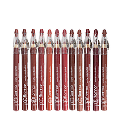 Помада-олівець для губ Flormar Matte Color Lipstick з точилкою, упаковка 12 шт