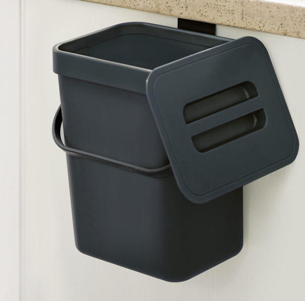 Відро для сміття MVM навісне на дверцята 5 л, антрацит, фото 1