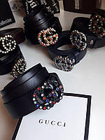 Кожаный ремень Gucci Гучи 3 см, ремни с логотипом, брендовые ремни