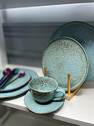 Кавовий набір на 4 персони блакитний Ретро