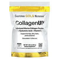 Морской коллаген + гиалуроновая кислота + витамин C, без добавок, 206 California Gold Nutrition, CollagenUP