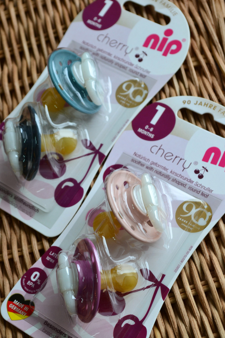 Пустушка кругла NIP Вишенька 2шт! латекс 0-6 міс, фото 1