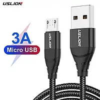 Кабель быстрой зарядки Uslion 3A USB - Micro USB 1 метр JG433232. Зарядный провод шнур для телефона микро ЮСБ