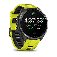 Розумний годинник Garmin Forerunner 965 Carbon Grey DLC Titanium Bezel with Black Case and Amp Yellow, фото 2