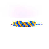 Жіночий браслет ручного плетіння макраме "Янус" CHARO DARO (синьо-жовтий), фото 2