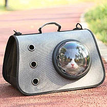 Сумка-переноска Taotaopets 254405 Gray контейнер для кішок з ілюмінатором 40*25*25 cm, фото 3