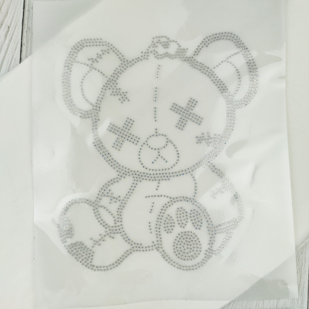 Термо аплікація із страз Мішка 24х21см.