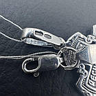 Комплект срібний чорнений ланцюжок бісмарк і красивий чоловічий хрестик 925 проба, фото 8