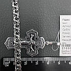 Комплект срібний чорнений ланцюжок бісмарк і красивий чоловічий хрестик 925 проба, фото 7